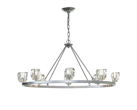Gatsby 8-Light Chandelier, Sterling Finish, Crystal AccentsBy Hubbardton Forge