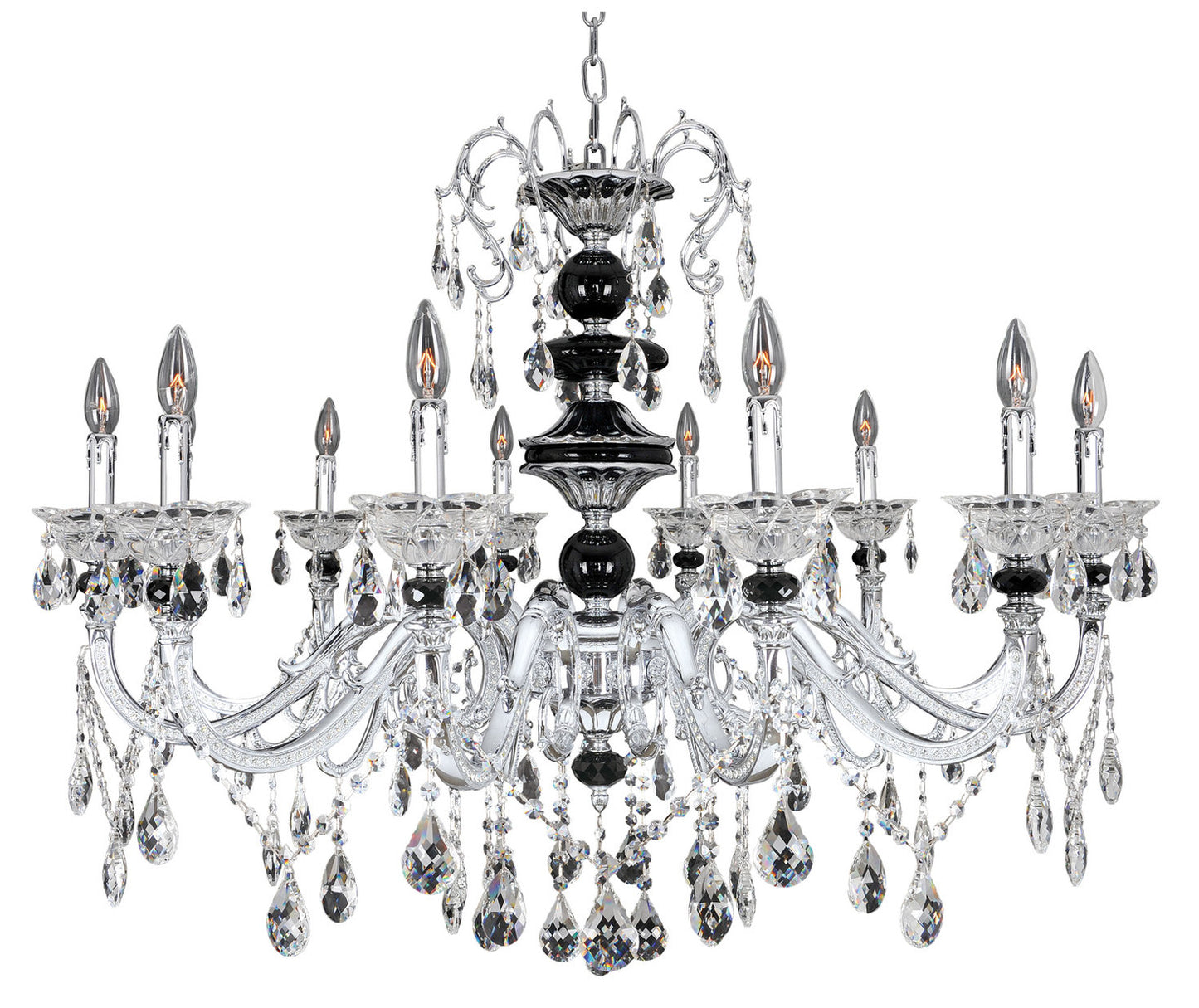 Faure 10 Light Chandelier, Firenze ClearBy Allegri Crystal by Kalco Lighting