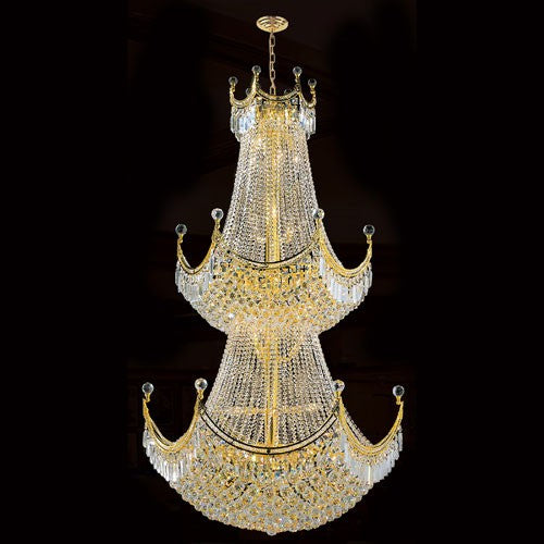 Empire 36-Light Gold Finish with Clear-Crystals Chandelier