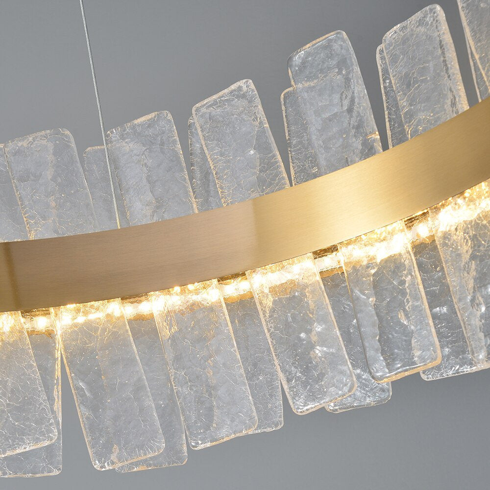 Kortrijk | Round Gold Glass Led Chandelier for Bedroom, Medium - Dia23.6" / 60cmBy Miron Demid LLC