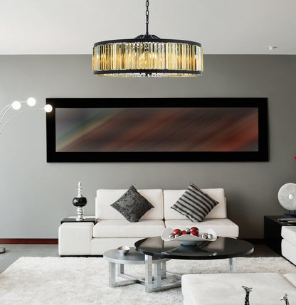 Elegant 1203G43MB-GT/RC Chelsea 10-Light Matte Black Chandelier Golden TeakBy Elegant Furniture & Lighting