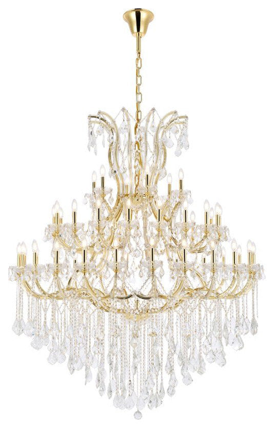 Elegant Lighting 2800G60/RC Maria Theresa 49 Light 60"W Crystal - GoldBy Elegant Furniture & Lighting