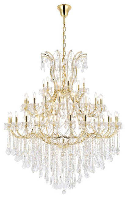 Elegant Lighting 2800G60/RC Maria Theresa 49 Light 60"W Crystal - GoldBy Elegant Furniture & Lighting