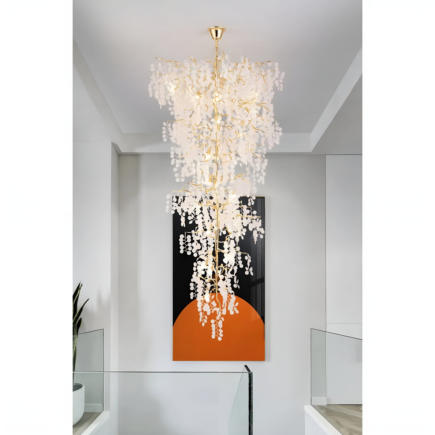 Aidone | Large Luxury Crystal Chandelier For Staircase, Dia31.5xh55.1"By Miron Demid LLC