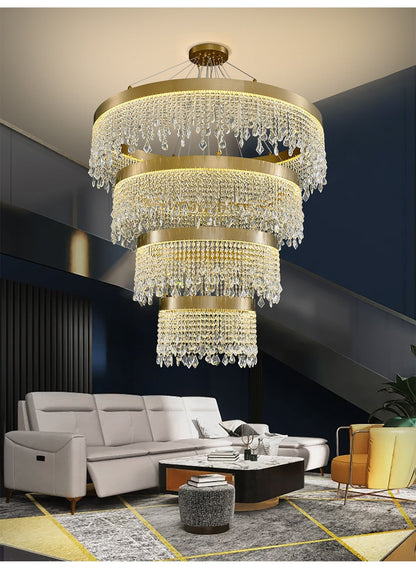 Loda | Multi-level Chic Large Crystal Chandelier, Warm Light 3000kBy Miron Demid LLC