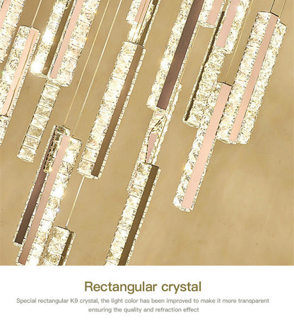 Santa Margherita Ligure | Creative Gold LED Crystal Chandelier, 39 Lights, Cool LightBy Miron Demid LLC