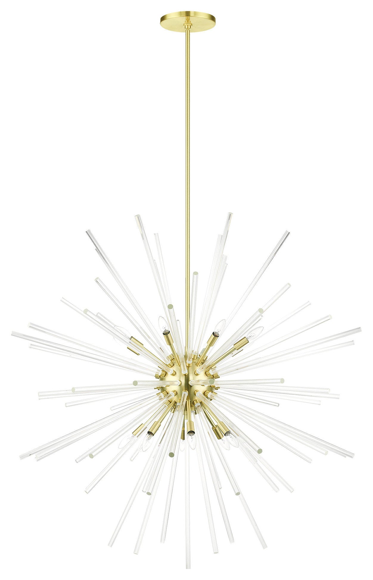 Satin Brass Sparkling, Mid Century Modern, Foyer Pendant ChandelierBy Livex Lighting Inc.