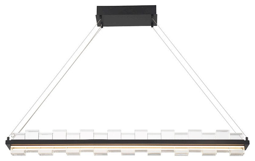 Eurofase Bruco 2 Light LED Chandelier, Black/Clear Crystal Square - 46803-016By Eurofase Lighting