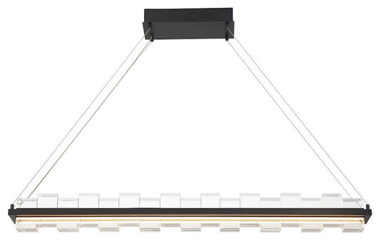 Eurofase Bruco 2 Light LED Chandelier, Black/Clear Crystal Square - 46803-016By Eurofase Lighting