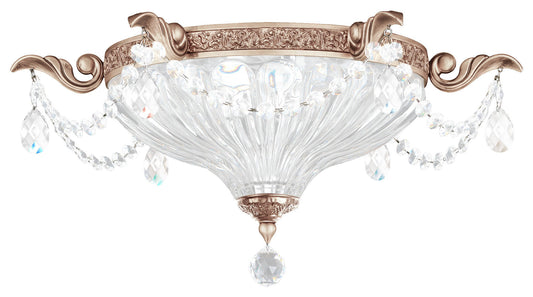Milano 2-Light Close to Ceiling in Antique Silver With Clear Optic CrystalBy Schonbek