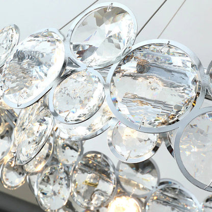 Vendone | Drum Chrome Chandelier With Crystal Rings, 30.7''By Miron Demid LLC