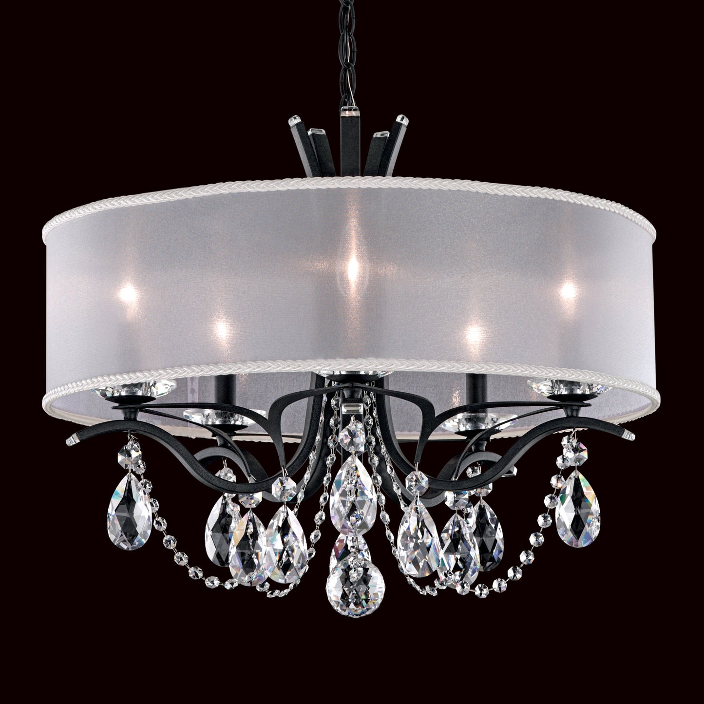 Schonbek Va8305N-59S1 5 Light Crystal Chandelier, Ferro BlackBy Schonbek