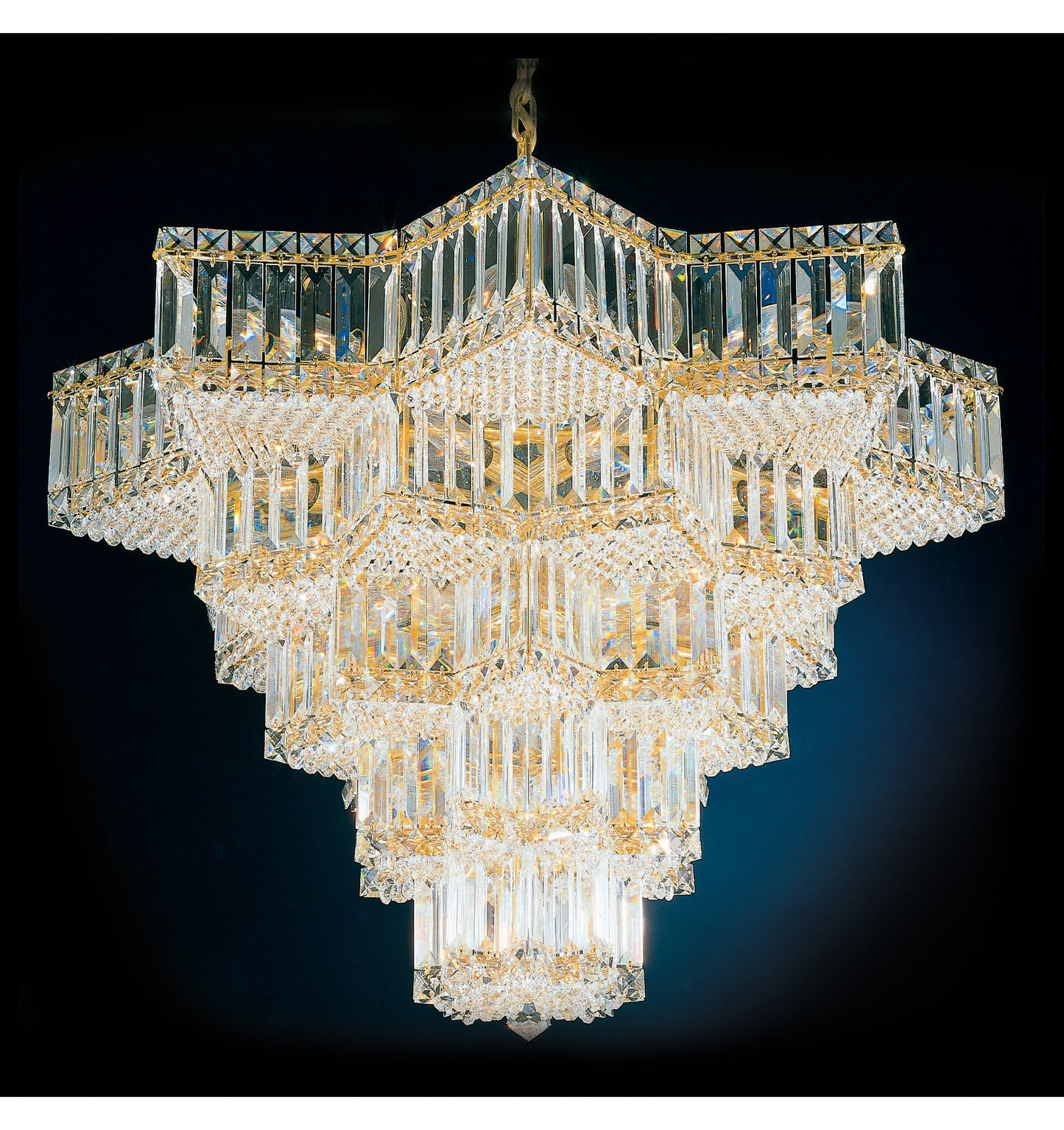 Equinoxe 31-Light Chandelier in Rich Auerelia Gold With Clear Gemcut CrystalBy Schonbek