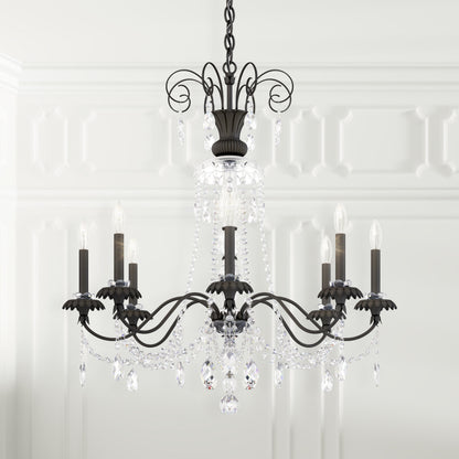 Schonbek At1008N-51H 8 Light Crystal Chandelier, BlackBy Schonbek