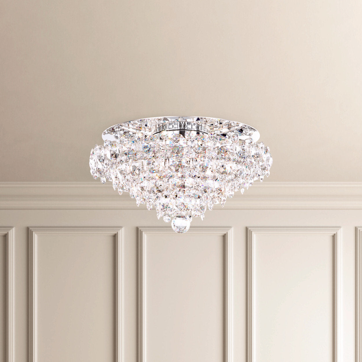 Schonbek Bn1416N-401S 4 Light Crystal Semi-Flush, Polished Stainless SteelBy Schonbek