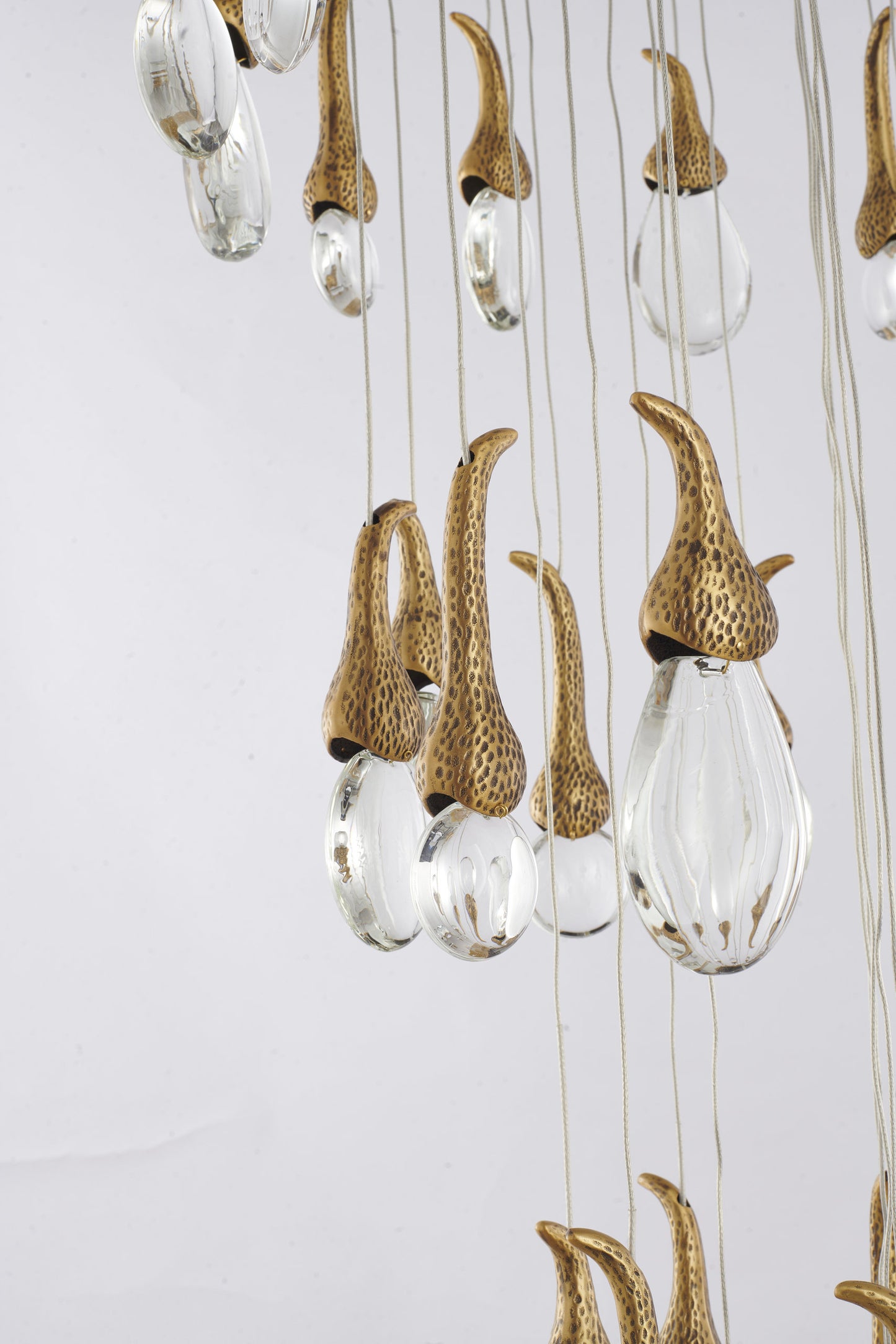 60-Light Antique Brass Metal Chandelier With Clear CrystalsBy Design Living
