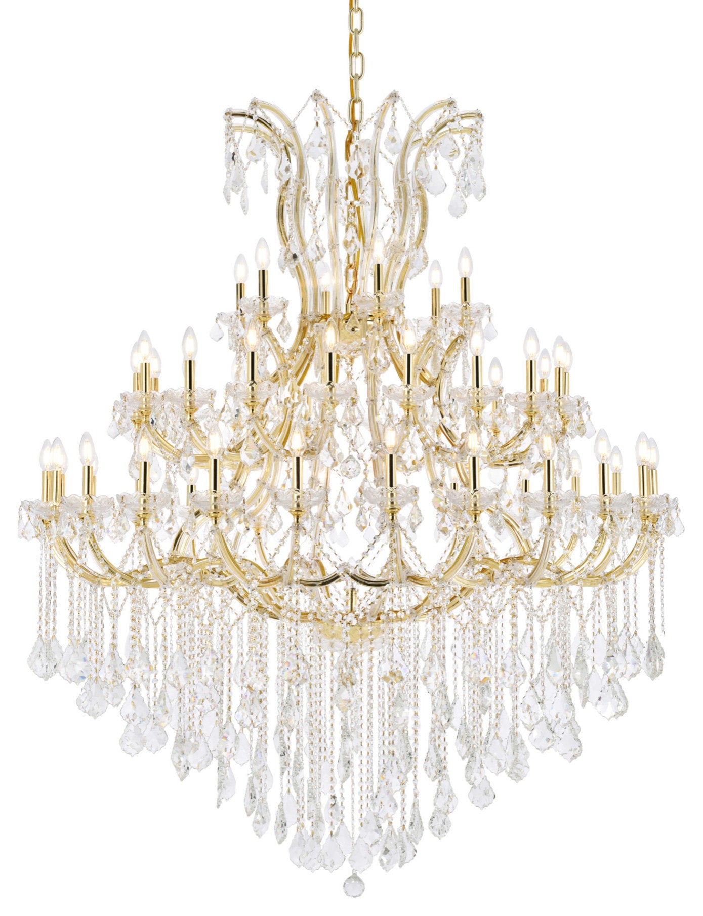 Elegant Lighting 2800G60/RC Maria Theresa 49 Light 60"W Crystal - GoldBy Elegant Furniture & Lighting