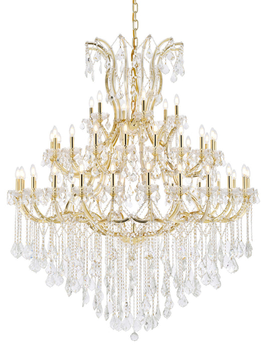 Elegant Lighting 2800G60/RC Maria Theresa 49 Light 60"W Crystal - GoldBy Elegant Furniture & Lighting