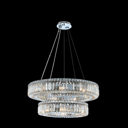 Rondelle 26x8" 15-Light Contemporary Large Pendants by AllegriBy Allegri Crystal by Kalco Lighting