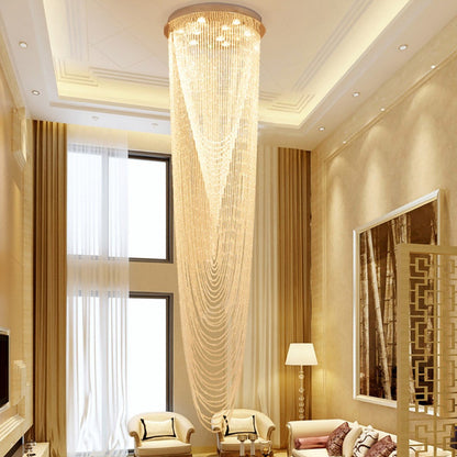 Golfe-Juan | Stunning Large Crystal Ceiling Chandelier, 31.5"By Miron Demid LLC