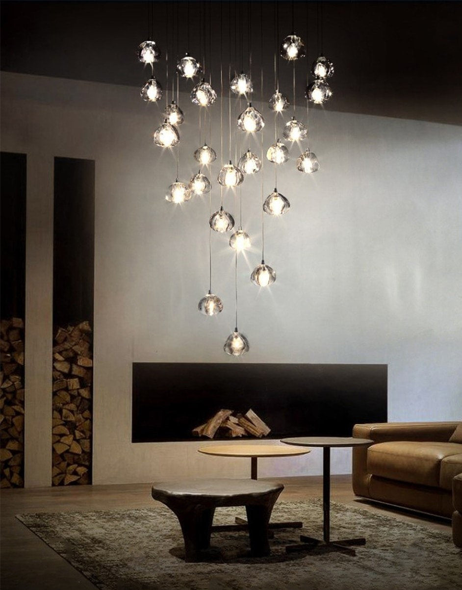 Cernobbio | Staircase Hanging Crystal Lamp, 36 Lights, Warm LightBy Miron Demid LLC
