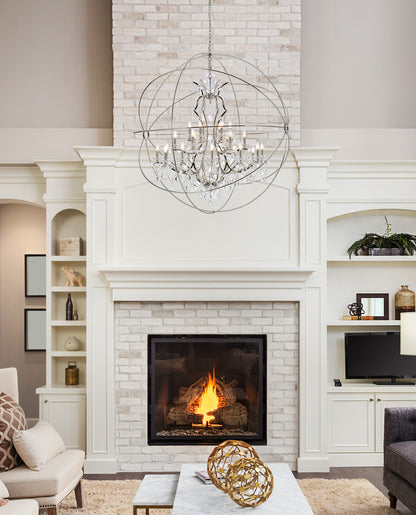 Elegant Lighting 1130G60/RC Geneva 25 Light 60"W Crystal - Dark BronzeBy Elegant Furniture & Lighting