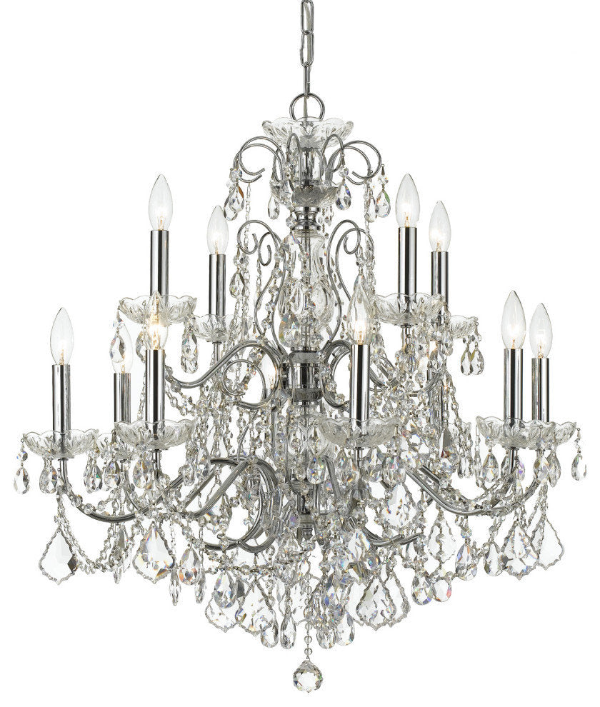 Imperial 12 Light Swarovski Strass Crystal Chrome ChandelierBy Crystorama Lighting