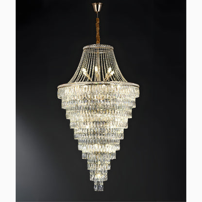 La Croix-sur-Roudoule | Duplex Spiral Crystal Stairway Chandelier, Dia47.2"By Miron Demid LLC