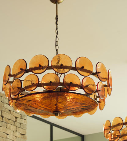 Solaris Disc Glass Chandelier