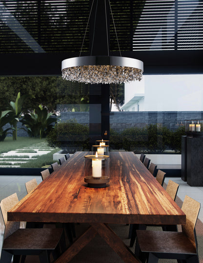 Maxim 39657MSK Mystic 30"W LED Crystal Drum Chandelier - Polished ChromeBy Maxim Lighting International
