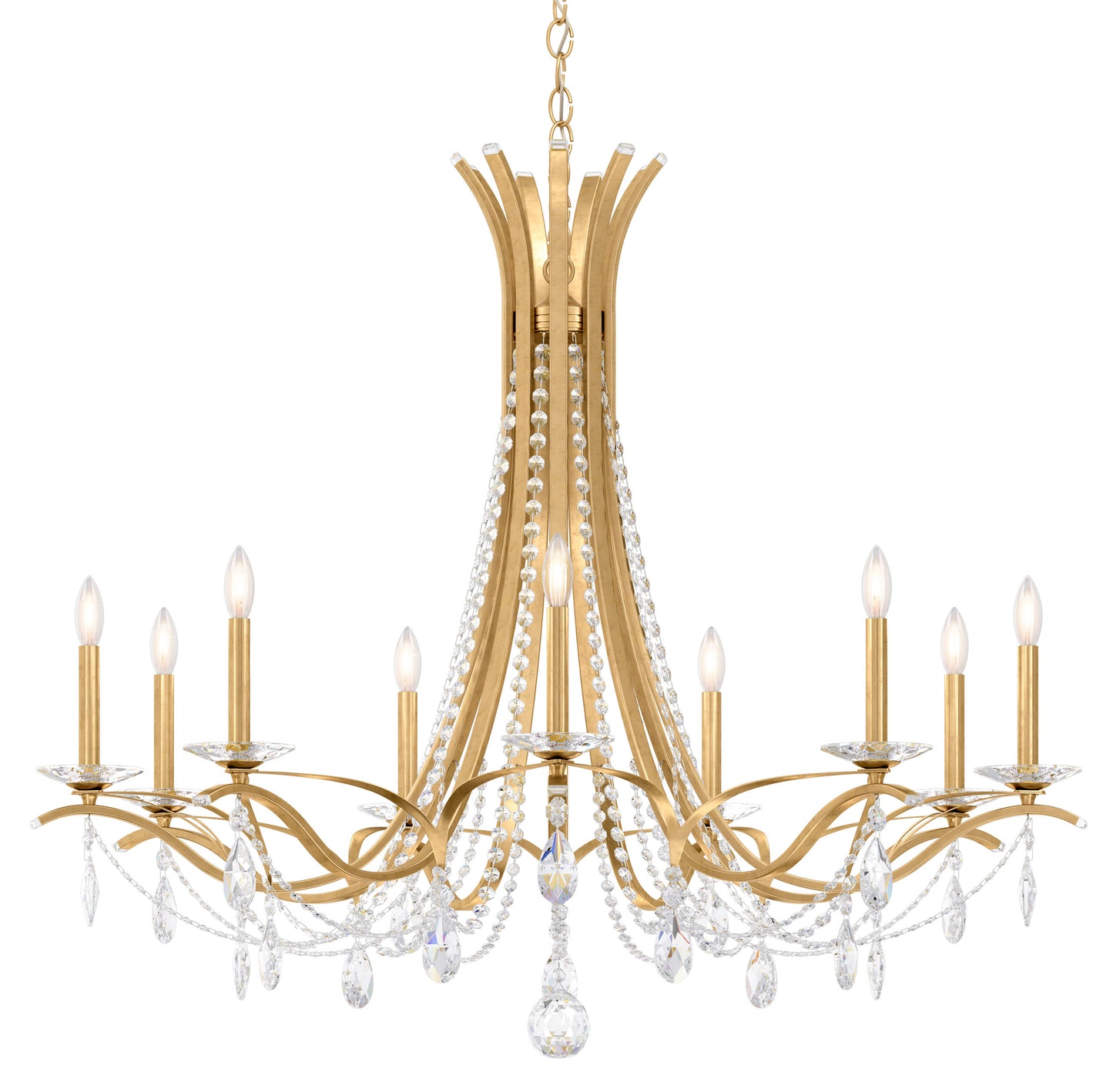 Schonbek Va8339N-22S 9 Light Crystal Chandelier, Heirloom GoldBy Schonbek