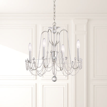 Schonbek Ar1004N-40S 4 Light Crystal Chandelier, Polished SilverBy Schonbek