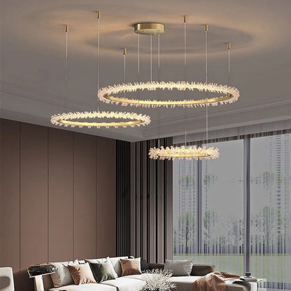 Versoix | Creative Crystal LED Pendant Light in the Shape of Rings, Dia15.7+23.6+31.5", Remote DimmingBy Miron Demid LLC
