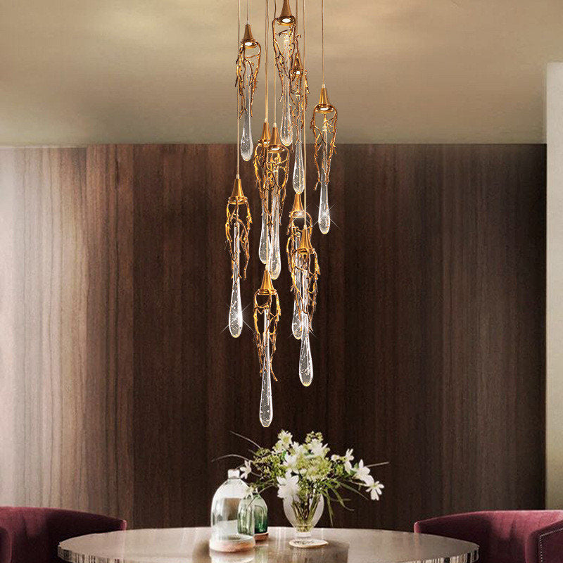 MIRODEMI? Andora | Creative Crystal Chandelier with Clear Glass Drops, 5 Lights, Cool LightBy Miron Demid LLC