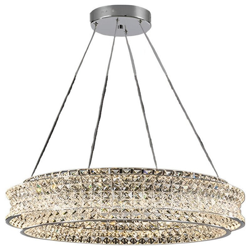 Albano Vercellese | Chic Chrome/Gold Creative Round Crystal Chandelier, Gold, 1 Ring Large - Dia39.4xh6.7" / Dia100xh17.7cm, Cool LightBy Miron Demid LLC