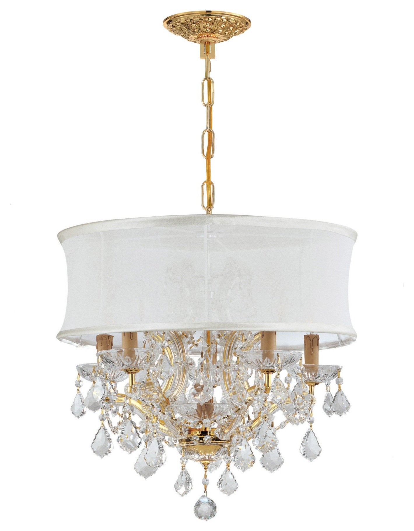 Crystorama Lighting Group 4415-SMW-CL-S Brentwood 6 Light 20"W - GoldBy Crystorama Lighting