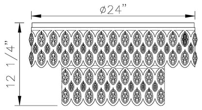 Z-Lite 822F24-HB 12 Light Flush Mount, Heirloom BrassBy Z-LIte