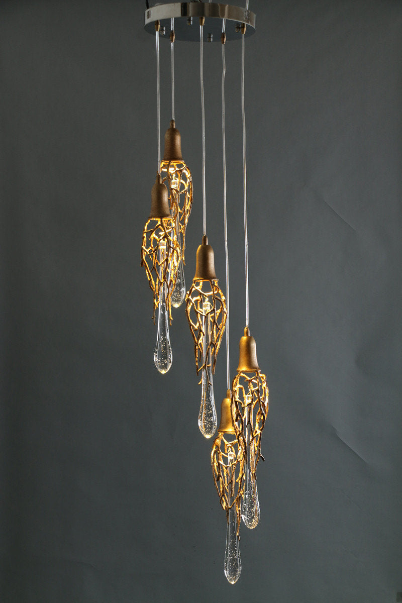 MIRODEMI? Andora | Creative Crystal Chandelier with Clear Glass Drops, 15 Lights, Warm LightBy Miron Demid LLC