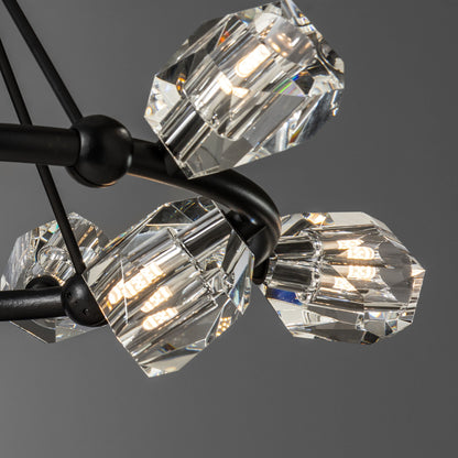 Gatsby 9-Light Ring Pendant - Black - CrystalBy Hubbardton Forge