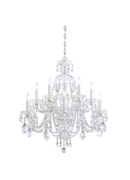 Sterling 12-Light Chandelier in Silver With Clear Heritage CrystalBy Schonbek