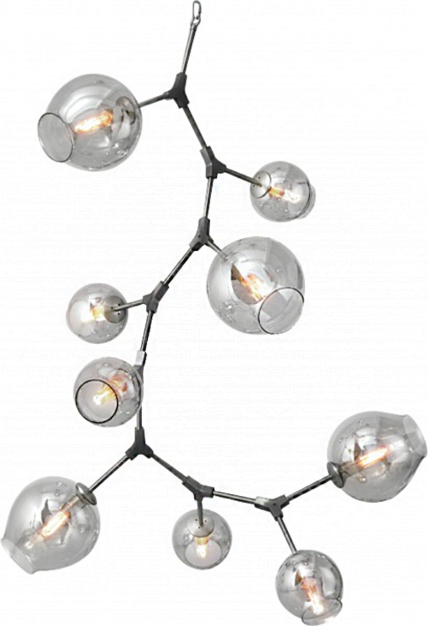 9-Light Satin Nickel Chandelier With Clear Glass ShadesBy Design Living