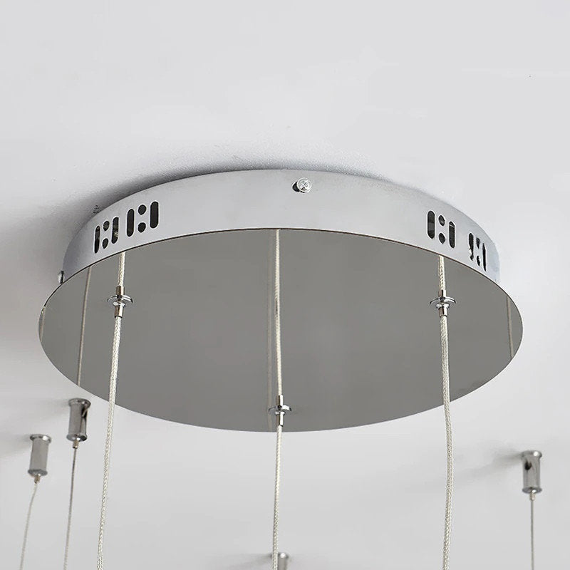 Bern | Chrome Ring Crystal Chandelier for Dining Room, 1 Layer LargeBy Miron Demid LLC