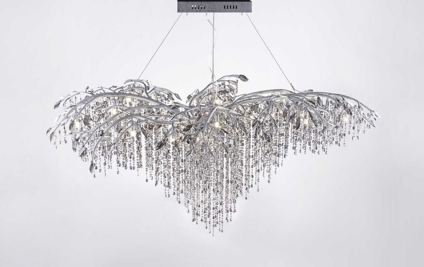 Gold Crystal Branch Chandelier With Champagne Crystals, SilverBy Design Living