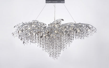 Gold Crystal Branch Chandelier With Champagne Crystals, SilverBy Design Living