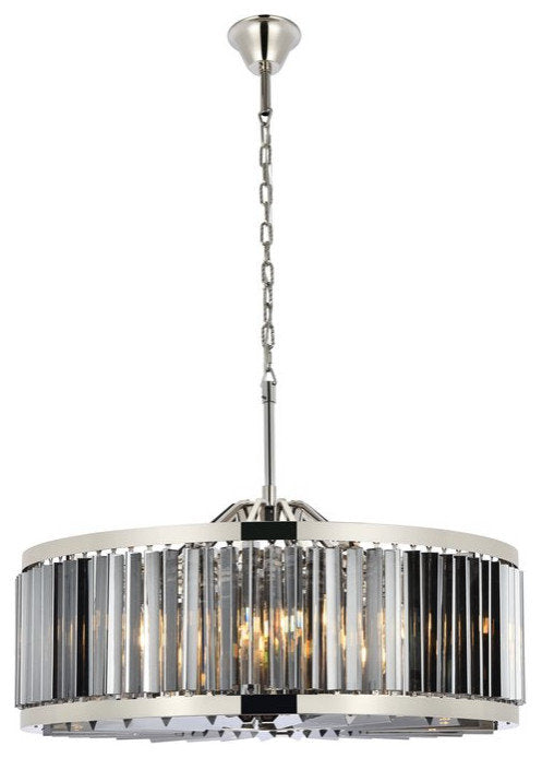 Elegant 1203D35PN-SS/RC Chelsea 10-Light Polished Nickel Chandelier Silver ShadeBy Elegant Furniture & Lighting