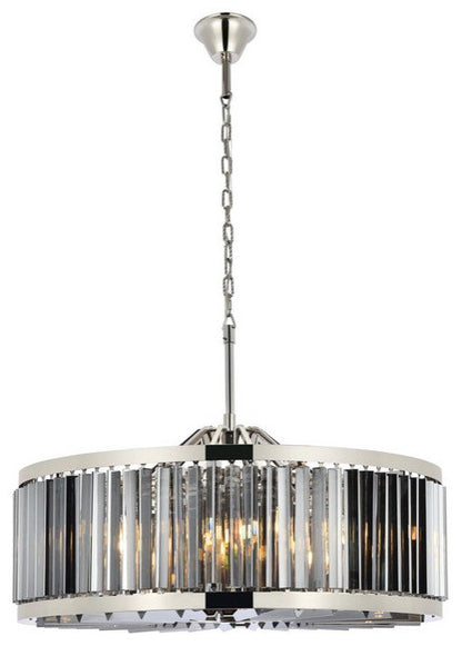 Elegant 1203D35PN-SS/RC Chelsea 10-Light Polished Nickel Chandelier Silver ShadeBy Elegant Furniture & Lighting