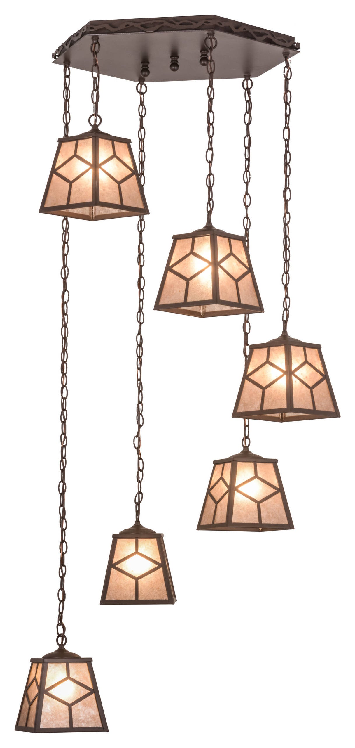 32W Diamond Craftsman 6 LT Cascading PendantBy Meyda Lighting