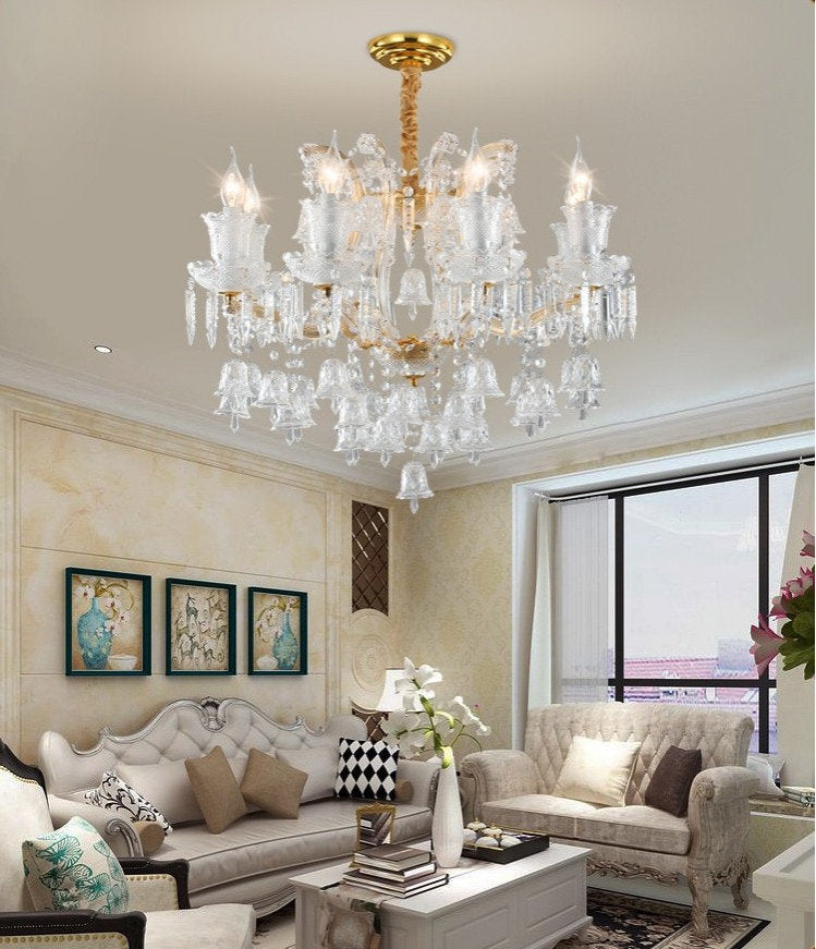 Villars-sur-Glane | European-style Wind Chime Luxury Crystal Candle Chandelier, 15 HeadsBy Miron Demid LLC