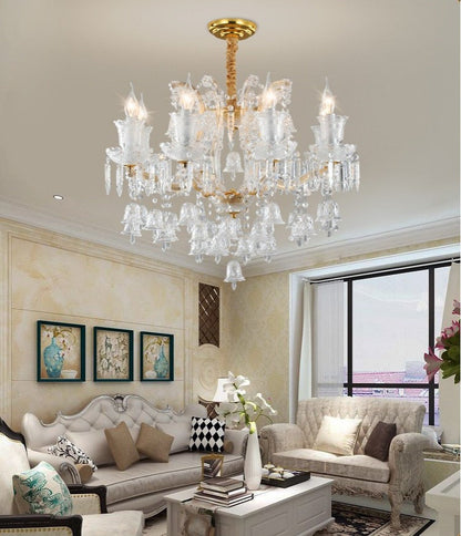 Villars-sur-Glane | European-style Wind Chime Luxury Crystal Candle Chandelier, 15 HeadsBy Miron Demid LLC