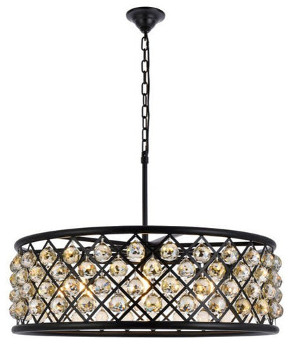Elegant Lighting 1214D32-GT/RC Madison 8 Light 32"W Crystal Drum - PolishedBy Elegant Furniture & Lighting